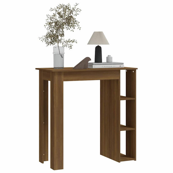 Bartisch mit Regal, Braun Eiche