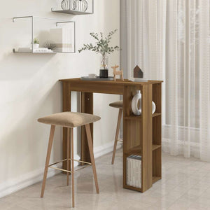 Bartisch mit Regal, Braun Eiche