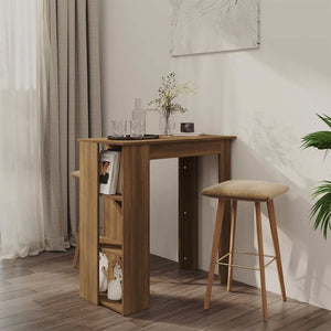 Bartisch mit Regal, Braun Eiche