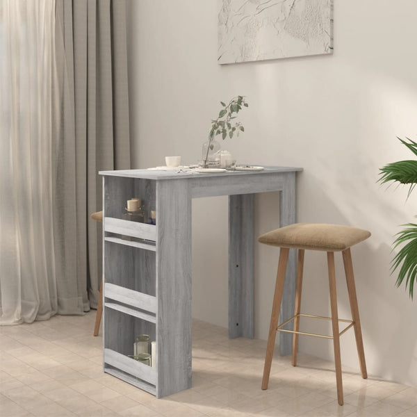 Bartisch mit Regal Grau Sonoma