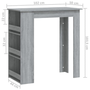 Bartisch mit Regal Grau Sonoma