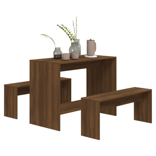 3-teilige Essgruppe Eiche-Optik
