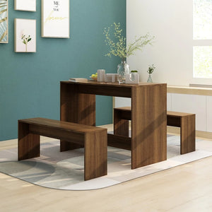 3-teilige Essgruppe Eiche-Optik