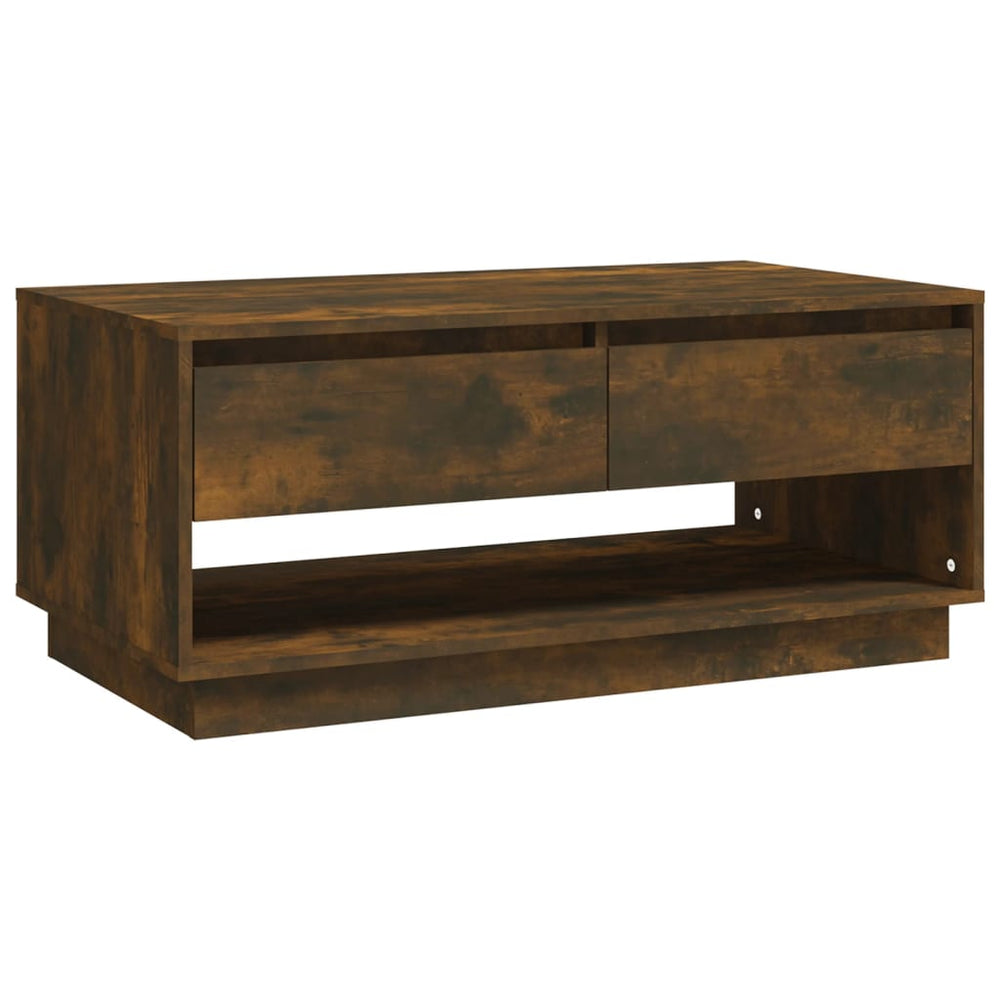 vidaXL Table basse chêne fumé 102,5x55x44 cm bois d'ingénierie