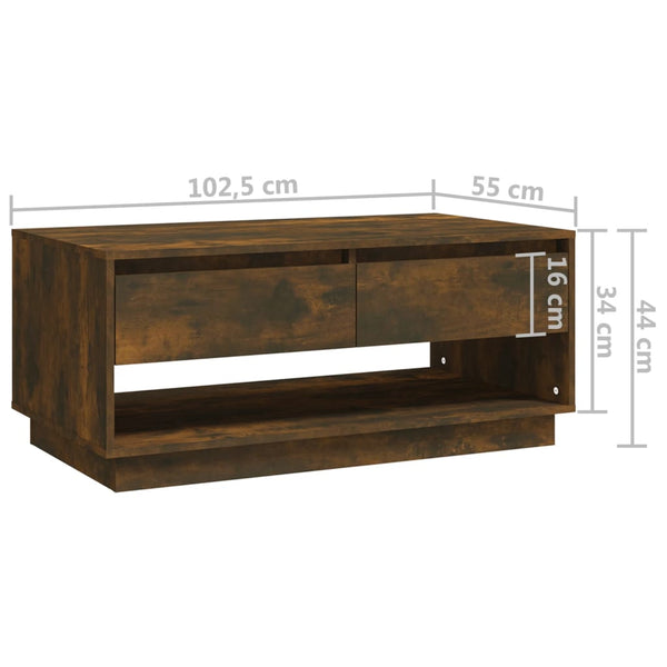Couchtisch Räuchereiche mit Schubladen