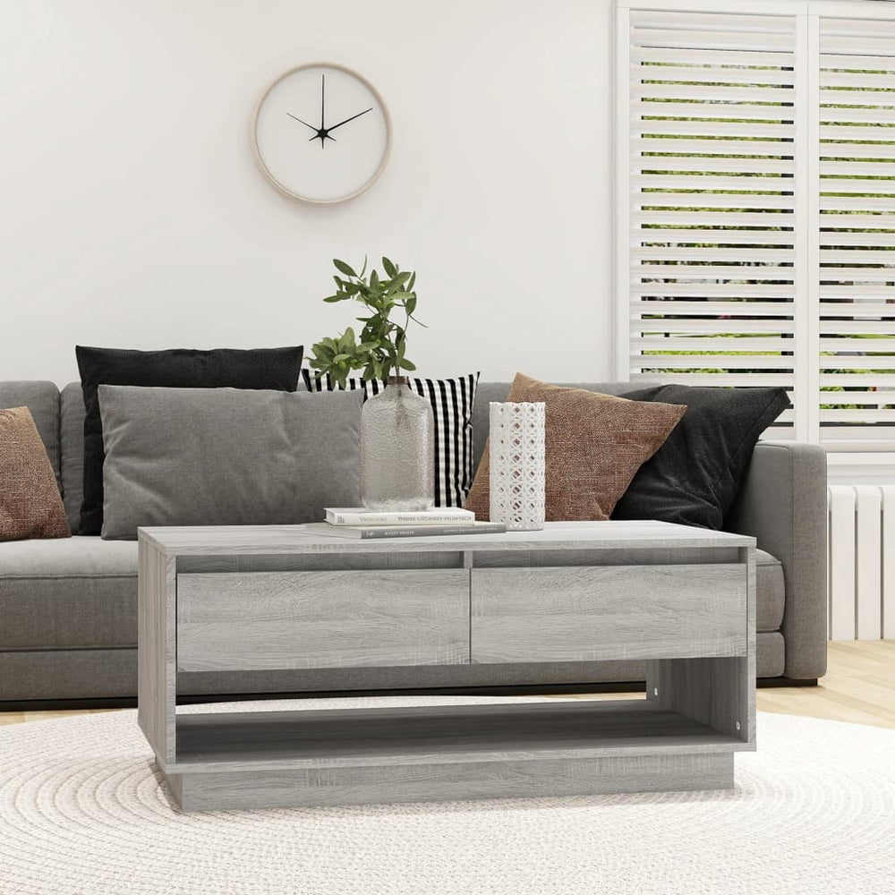 vidaXL Table basse gris Sonoma 102,5x55x44 cm aggloméré