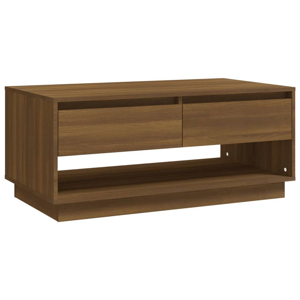 vidaXL Table basse marron aspect chêne 102,5x55x44 cm Bois d'ingénierie