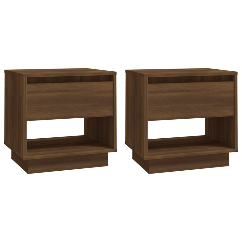 vidaXL Nightstands 2 pcs Brown Oak Look 45x34x44 cm Engineered Wood