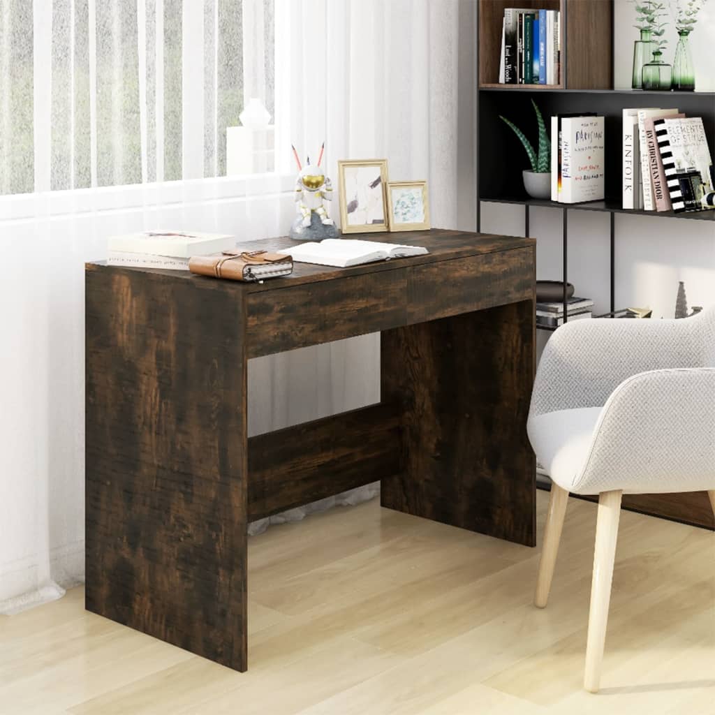 Schreibtisch Räuchereiche 101 cm mit Schubladen