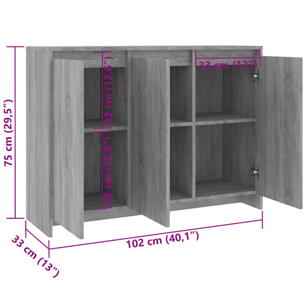 Sideboard Grau Sonoma 102 cm