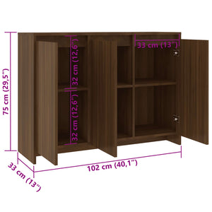 Sideboard Braun Eichenoptik 102 cm