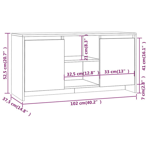 TV-Schrank Räuchereiche 102 cm
