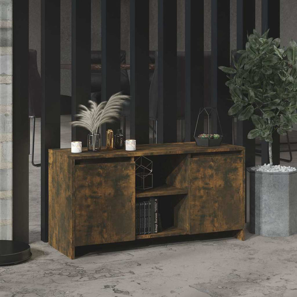 vidaXL TV Cabinet Smoked Oak 102x37.5x52.5 cm Engineered Wood