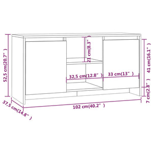 Meuble TV vidaXL gris Sonoma 102x37,5x52,5 cm bois d'ingénierie