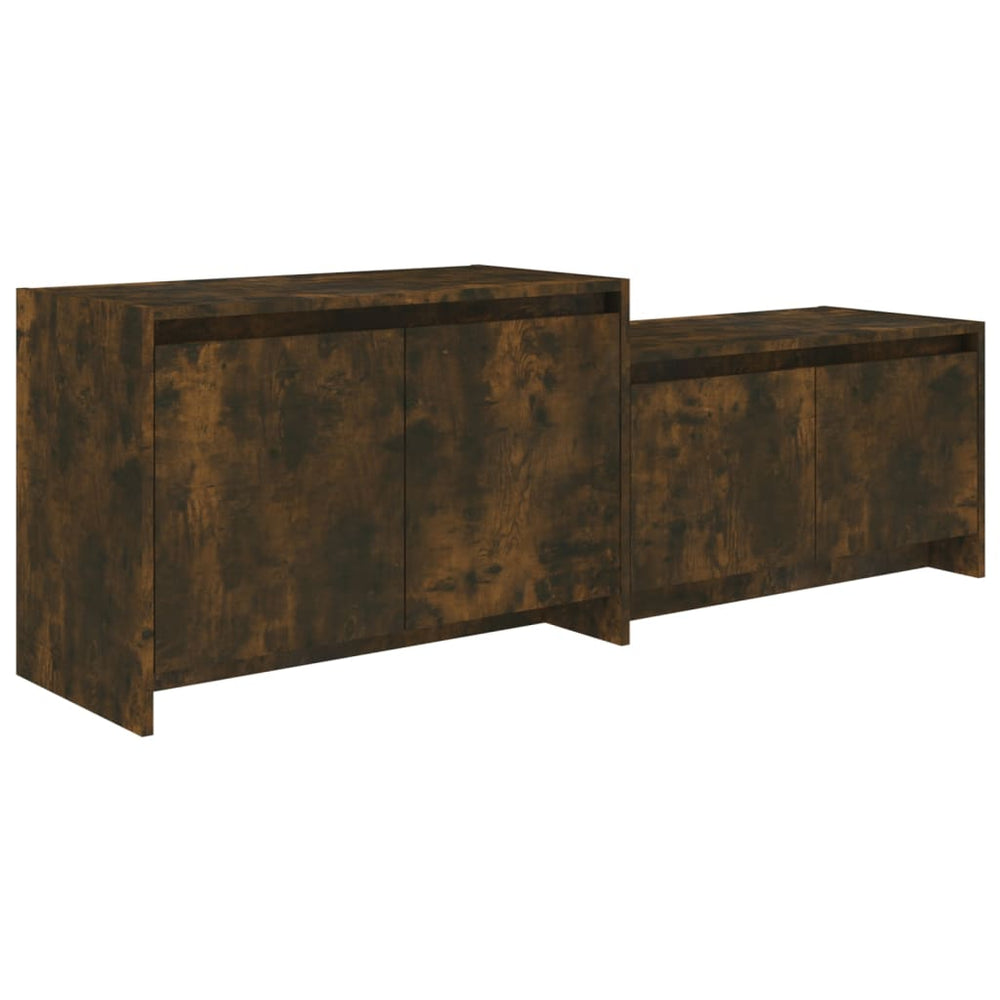 vidaXL TV Cabinet Smoked Oak 146.5x35x50 cm Engineered Wood