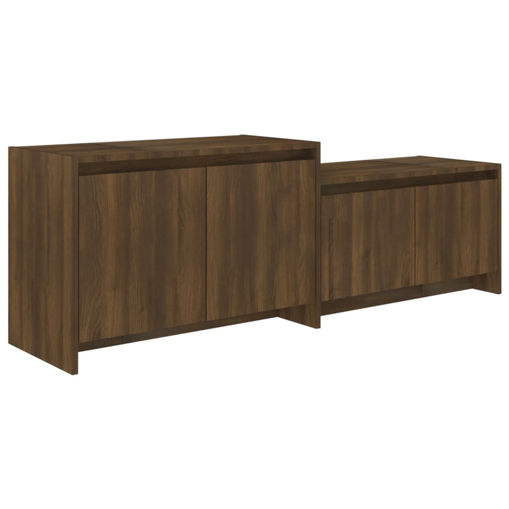 vidaXL TV Cabinet Brown Oak Look 146.5x35x50 cm Engineered Wood
