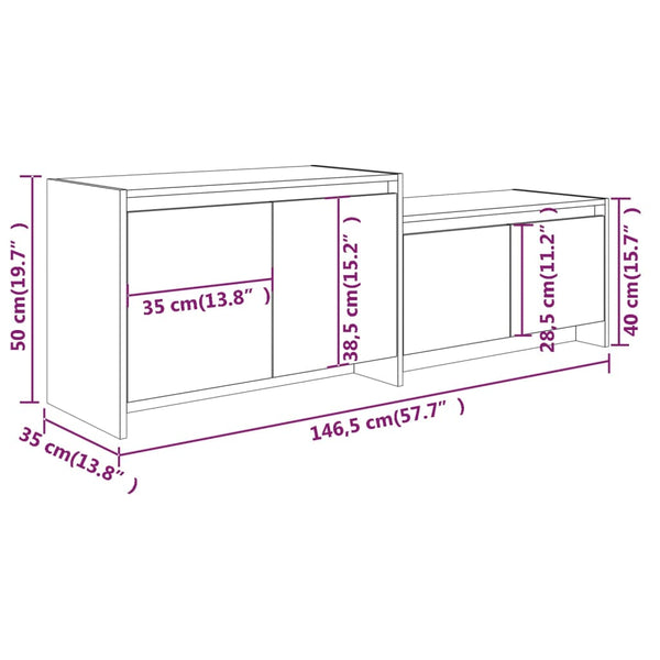 TV-Schrank Braun Eichen-Optik, 146,5 cm
