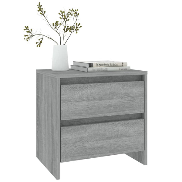 Grauer Nachttisch Sonoma Holz 45 cm