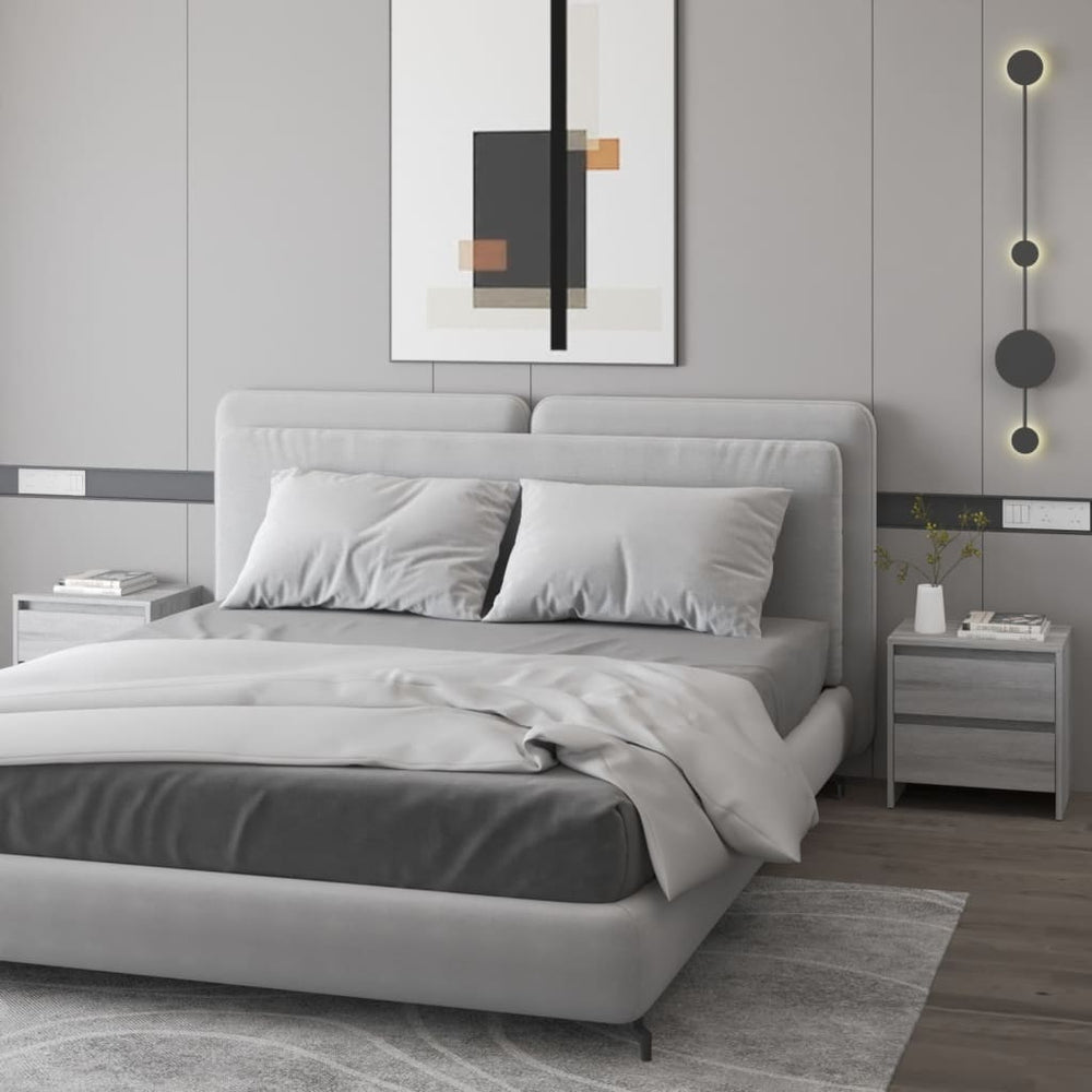 vidaXL Nightstands 2 pcs Sonoma Grey 45x34.5x44.5 cm Engineered Wood
