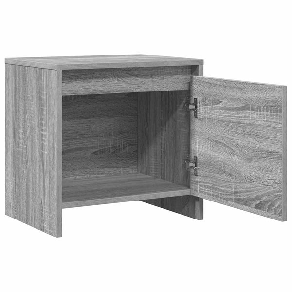 Grauer Nachttisch Sonoma Holz 45 cm