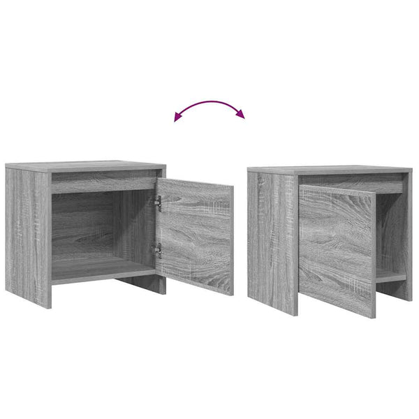 Grauer Nachttisch Sonoma Holz 45 cm