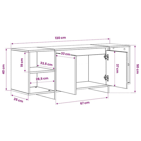 TV-Schrank Räuchereiche 130 cm