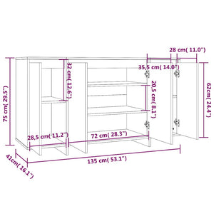 Sideboard Räuchereiche 135 cm