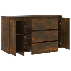 vidaXL Sideboard with 3 Drawers Smoked Oak 120x41x75 cm