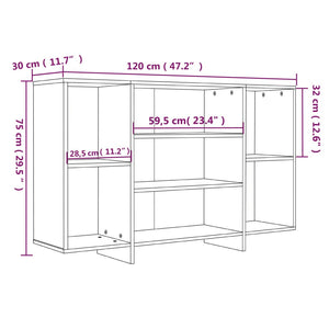 Sideboard Braun Eichenoptik 120 cm