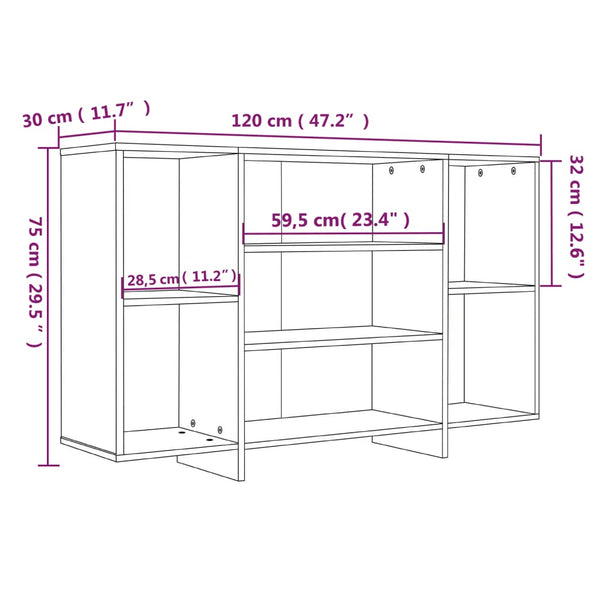 Sideboard Braun Eichenoptik 120 cm