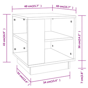 Couchtisch Braun Eichenoptik 40x40 cm