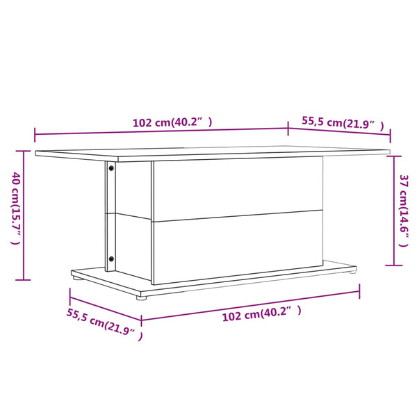 Couchtisch Grau Sonoma 102 cm