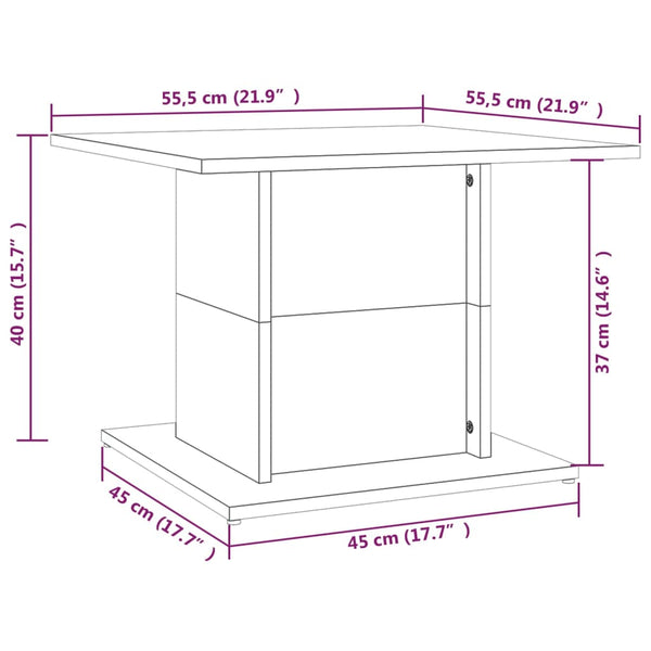 Grauer Couchtisch Sonoma, 55,5 cm