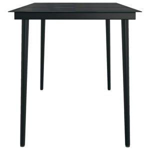 Garten-Esstisch Schwarz 140x70x74 cm Stahl und Glas