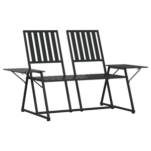 2-Sitzer Gartenbank Schwarz Stahl 165cm