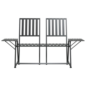2-Sitzer Gartenbank Schwarz Stahl 165cm