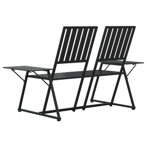 2-Sitzer Gartenbank Schwarz Stahl 165cm