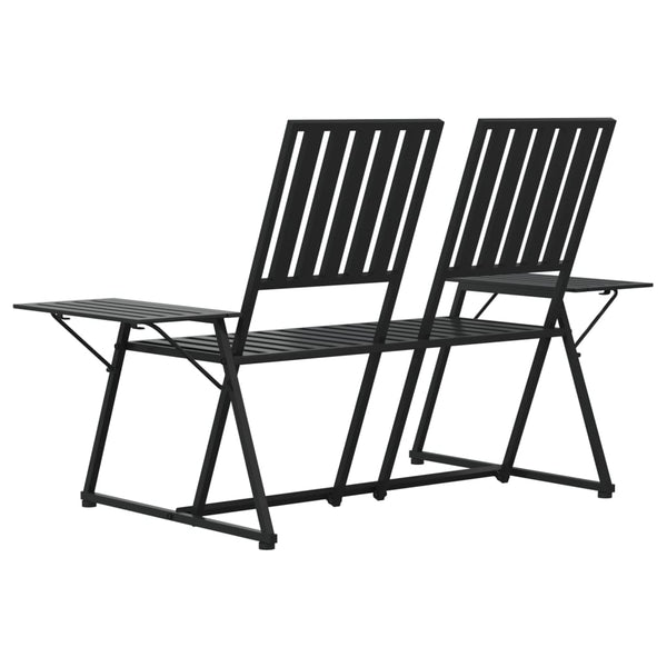 2-Sitzer Gartenbank Schwarz Stahl 165cm