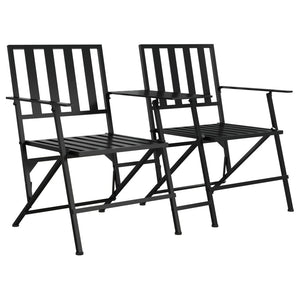 vidaXL Banc de jardin 2 places pliable 137 cm Acier noir