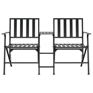 vidaXL Banc de jardin 2 places pliable 137 cm Acier noir