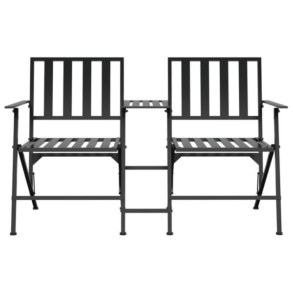 vidaXL Banc de jardin 2 places pliable 137 cm Acier noir