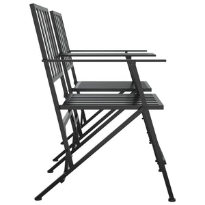 vidaXL Banc de jardin 2 places pliable 137 cm Acier noir