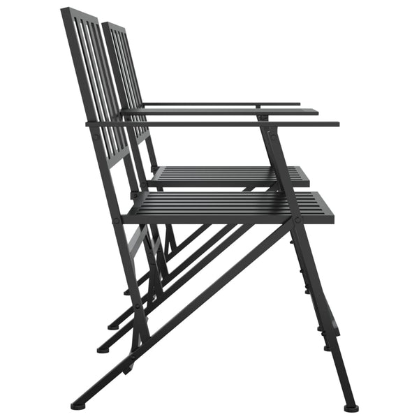 vidaXL Banc de jardin 2 places pliable 137 cm Acier noir