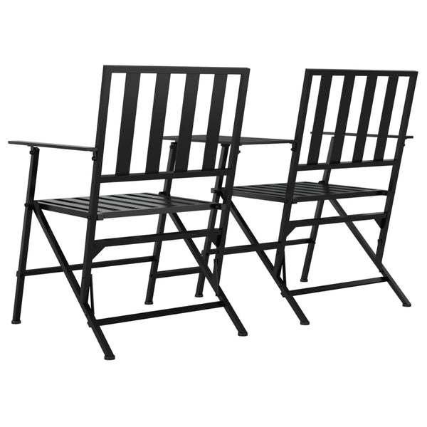 vidaXL Banc de jardin 2 places pliable 137 cm Acier noir