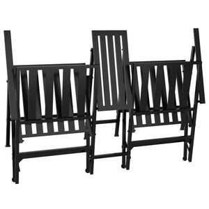 vidaXL Banc de jardin 2 places pliable 137 cm Acier noir
