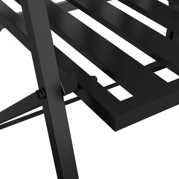 vidaXL Banc de jardin 2 places pliable 137 cm Acier noir