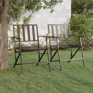 vidaXL Banc de jardin 2 places pliable 137 cm Acier noir