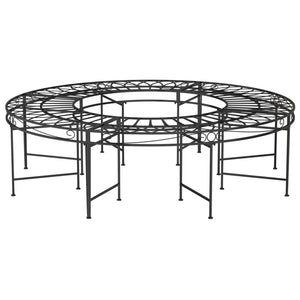 Runde Baumbank, Ø160cm, Stahl Schwarz