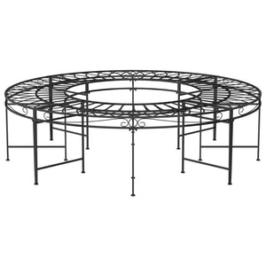 Runde Baumbank, Ø160cm, Stahl Schwarz