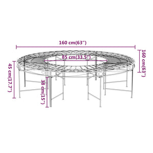 Runde Baumbank, Ø160cm, Stahl Schwarz